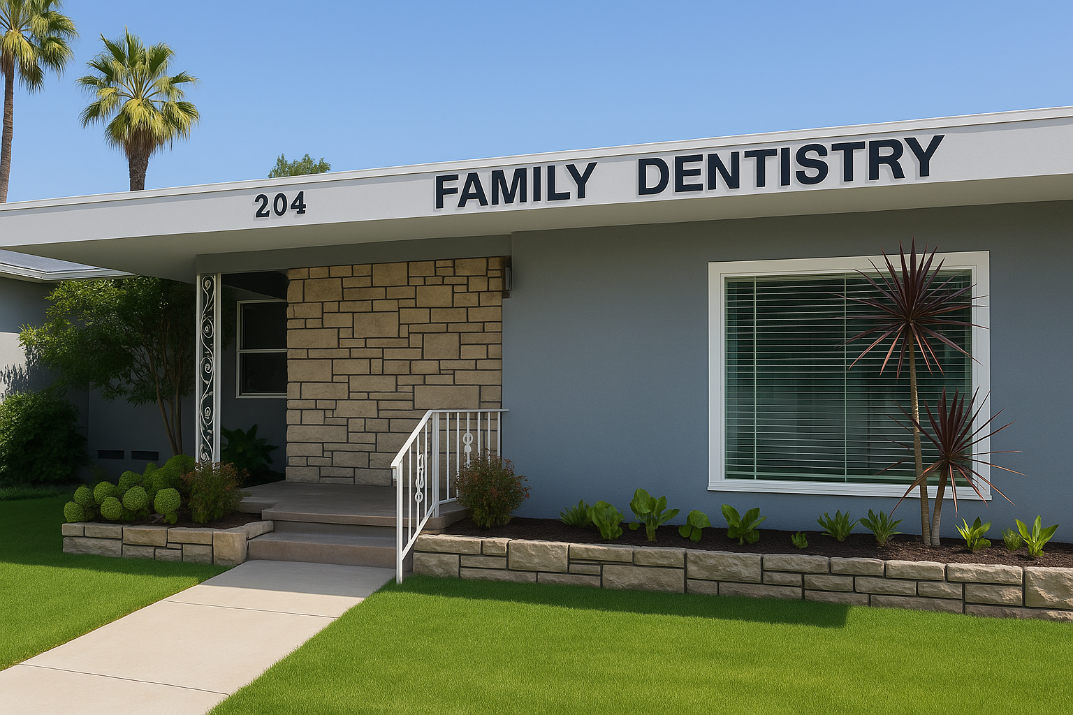 Selman Family Dentistry Anaheim - Modern dental office exterior specializing in mini dental implants